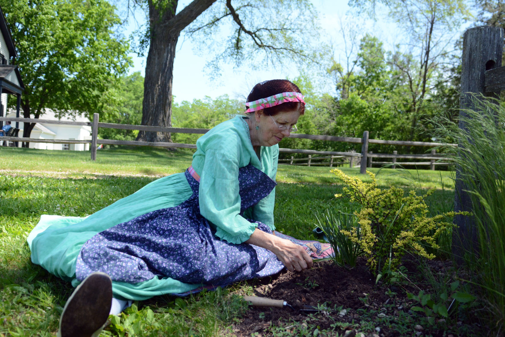 Historical reenactment at Indian Agency House